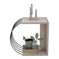 Beistelltisch Vefsn 46x30x42cm Eiche/Schwarz