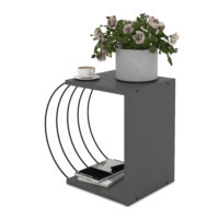 Beistelltisch Vefsn 46x30x42cm Anthrazit/Schwarz