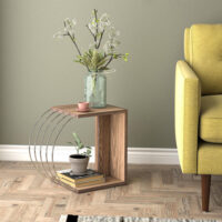 Beistelltisch Vefsn 46x30x42cm Walnuss/Chrom