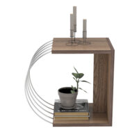 Beistelltisch Vefsn 46x30x42cm Walnuss/Chrom