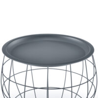 Beistelltisch Neman 3er Set Metallkorb mit Staumraum Grau