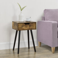Beistelltisch Östersund 60x40x30 cm mit Schublade Holzoptik dunkel