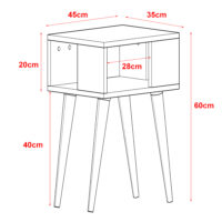 Beistellschrank Lekeberg 60x45x35cm Weiss/Eiche