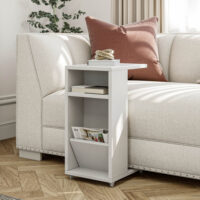 Rollbarer Beistelltisch 40x30x63cm Weiss