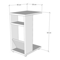 Rollbarer Beistelltisch 40x30x63cm Holzoptik