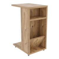 Rollbarer Beistelltisch 40x30x63cm Holzoptik