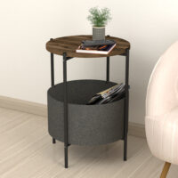 Beistelltisch Hofors 60x43cm Anthrazit/Eichenoptik. antik