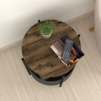 Beistelltisch Hofors 60x43cm Anthrazit/Eichenoptik. antik