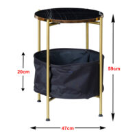 Beistelltisch Suonenjoki 59x47cm Goldfarben/Marmoroptik Schwarz