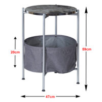 Beistelltisch Suonenjoki 59x47cm Silberfarben/Marmoroptik Weiss