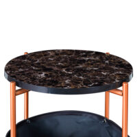Beistelltisch Suonenjoki 59x47cm Bronzefarben/Marmoroptik Schwarz