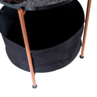 Beistelltisch Suonenjoki 59x47cm Bronzefarben/Marmoroptik Schwarz