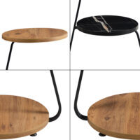 Beistelltisch Sipoo 74x46x37cm Walnussoptik/Marmoroptik Schwarz