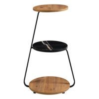 Beistelltisch Sipoo 74x46x37cm Walnussoptik/Marmoroptik Schwarz