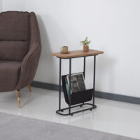 Beistelltisch Bov 64x55x24cm Schwarz/Walnuss-Optik