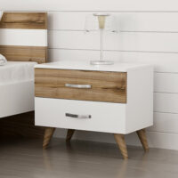 Nachttisch Allerød 51x60x37cm Weiss/Eiche