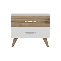 Nachttisch Allerød 51x60x37cm Weiss/Eiche