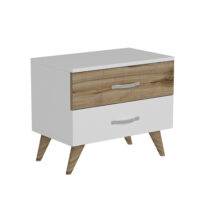 Nachttisch Allerød 51x60x37cm Weiss/Eiche