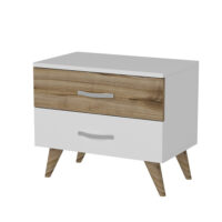 Nachttisch Allerød 51x60x37cm Weiss/Eiche