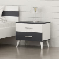 Nachttisch Allerød 51x60x37cm Anthrazit/Weiss