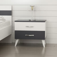 Nachttisch Allerød 51x60x37cm Anthrazit/Weiss