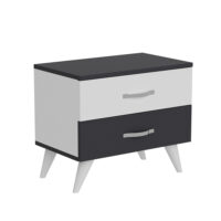 Nachttisch Allerød 51x60x37cm Anthrazit/Weiss