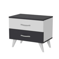Nachttisch Allerød 51x60x37cm Anthrazit/Weiss