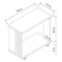 Beistelltisch mit 4 Rollen 42x50x24cm Eicheoptik