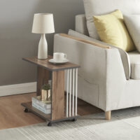 Beistelltisch mit 4 Rollen 42x50x24cm Eicheoptik