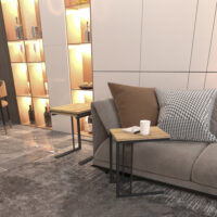 Beistelltisch Set Jakobstad im 3er Set Schwarz/Holzoptik