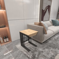 Beistelltisch Set Jakobstad im 3er Set Schwarz/Holzoptik