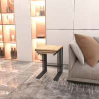 Beistelltisch Set Jakobstad im 3er Set Schwarz/Holzoptik