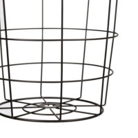 Beistelltisch-Set Hundested 2er Set Metallkorb Schwarz/Holzfarben