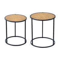 Satztisch Moriusaq im 2er Set rund Holz-Optik