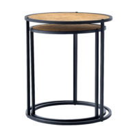 Satztisch Moriusaq im 2er Set rund Holz-Optik