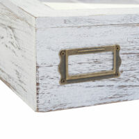 Besteckkiste Aufbewahrung mit Deckel shabby ~ weiss