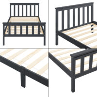 Holzbett Breda 120x200 cm Grau