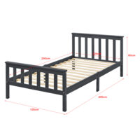 Holzbett Breda 120x200 cm Grau