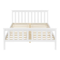 Holzbett Breda 160x200 cm mit Kaltschaummatratze Weiss