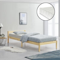 Holzbett Nakkila 100x200 cm mit Kaltschaummatratze Natur Holz