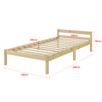 Holzbett Nakkila 100x200 cm mit Kaltschaummatratze Natur Holz