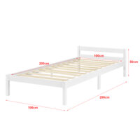 Holzbett Nakkila 100x200 cm mit Kaltschaummatratze Weiss