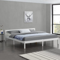 Holzbett Nakkila 160x200 cm mit Kopfteil Weiss