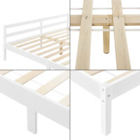 Holzbett Nakkila 160x200 cm mit Kopfteil Weiss