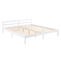 Holzbett Nakkila 160x200 cm mit Kopfteil Weiss