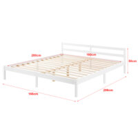 Holzbett Nakkila 160x200 cm mit Kopfteil Weiss