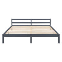 Holzbett Nakkila 160x200 cm mit Kaltschaummatratze Grau