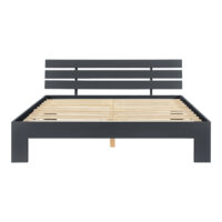 Holzbett Nivala 160x200 cm mit Kaltschaummatratze Grau