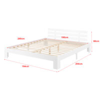 Holzbett Nivala 180x200 cm mit Kaltschaummatratze Weiss