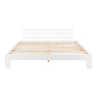 Holzbett Nivala 180x200 cm mit Kaltschaummatratze Weiss